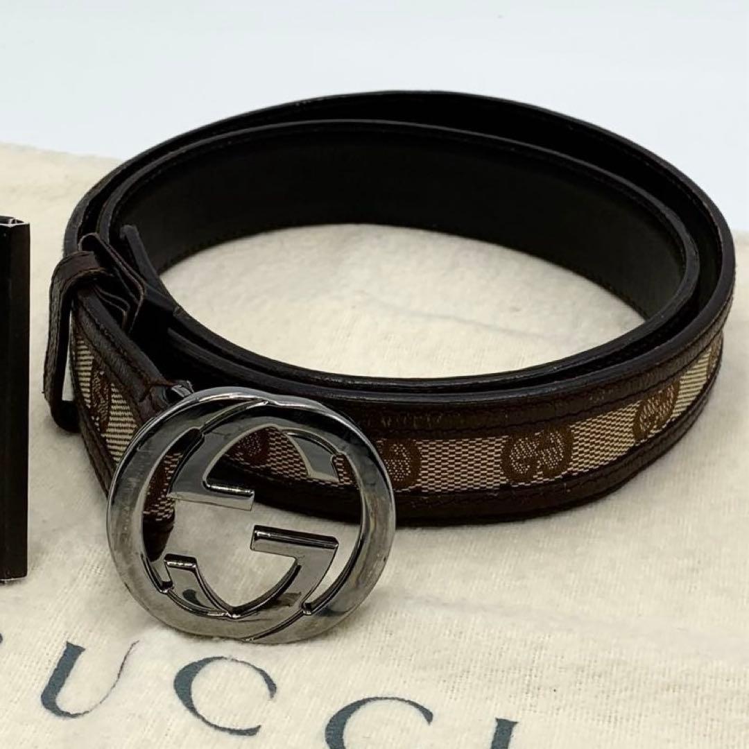 GUCCI グッチ ベルト BELT インターロッキング GGキャンバス