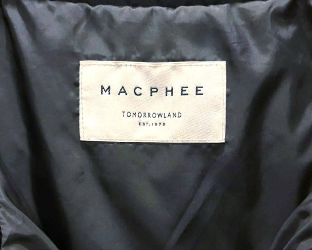 身幅63 トゥモローランド マカフィー ダウンコート ダウンジャケット 黒