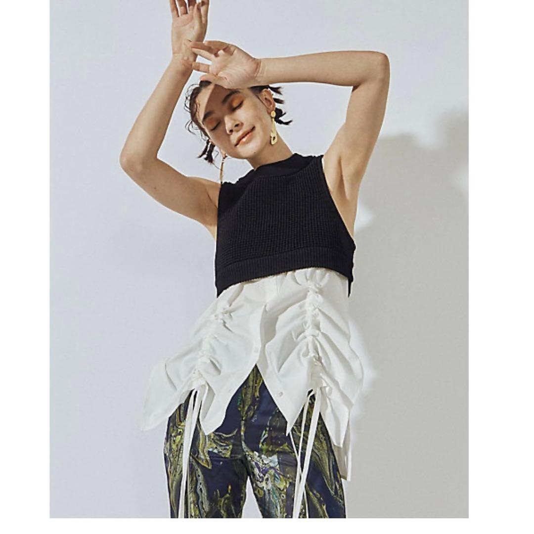 UN3D.　アンスリード　HEM GATHER SH CAMISOLE ホワイト