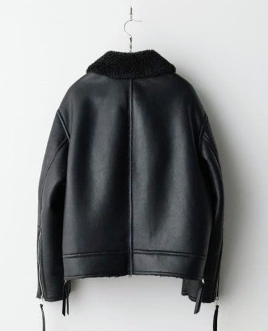 【極美品】WYM B-6 フェイクムートンジャケット M ブラック 短丈