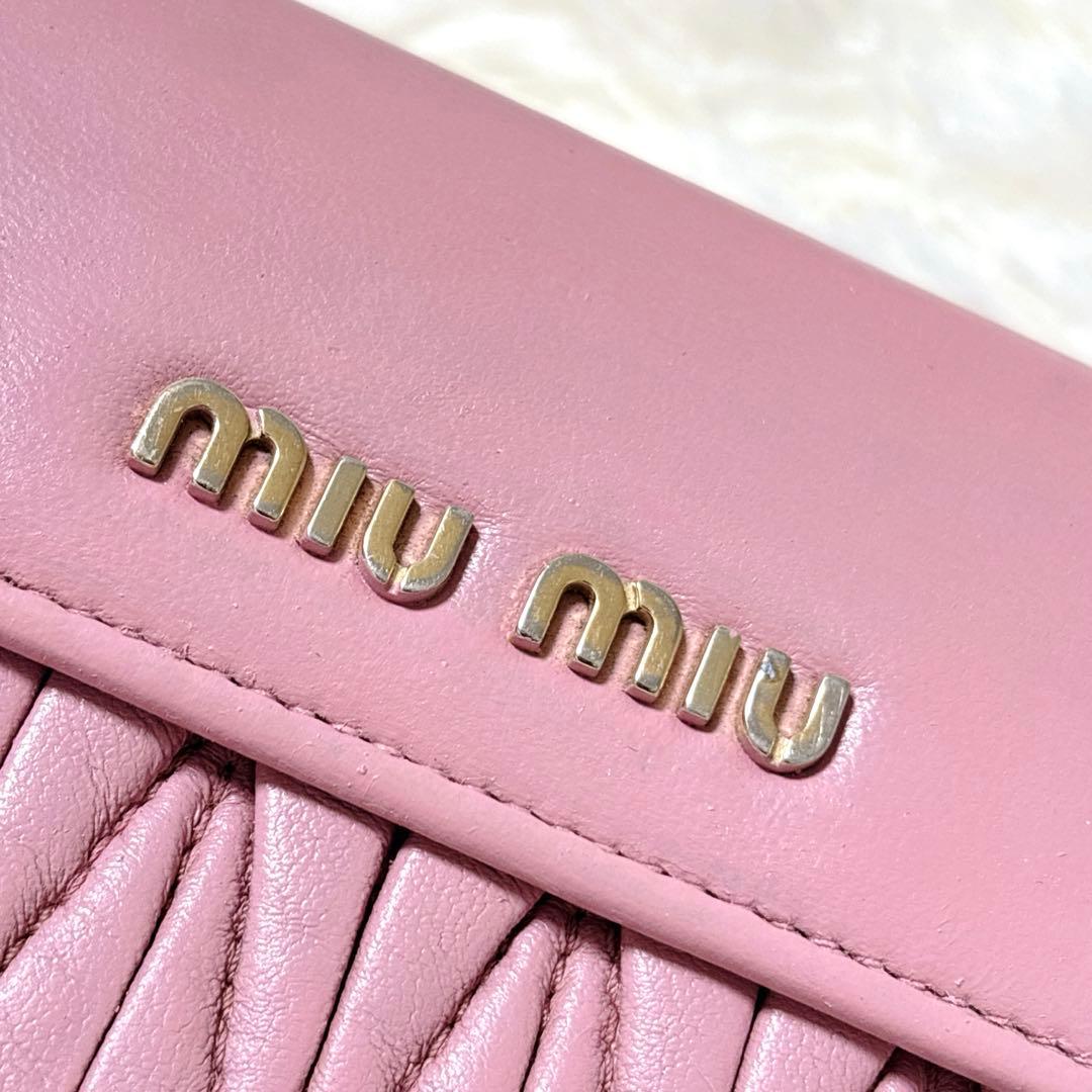 ミュウミュウ♡マテラッセ 折り財布 コンパクト ピンク RFID