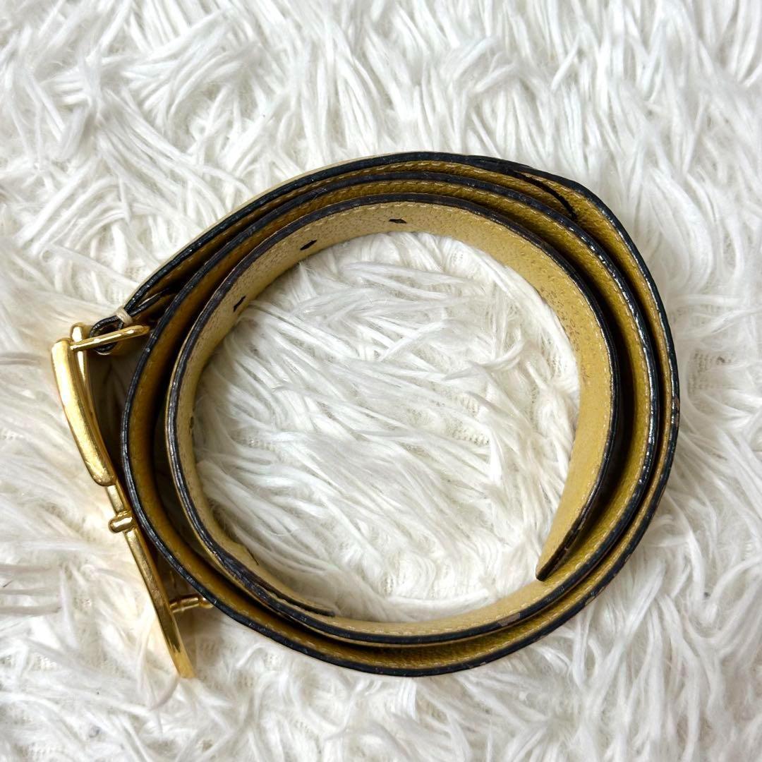 ⭐️極美品⭐️GUCCI ゴールドバックル　レザーベルト　希少デザイン
