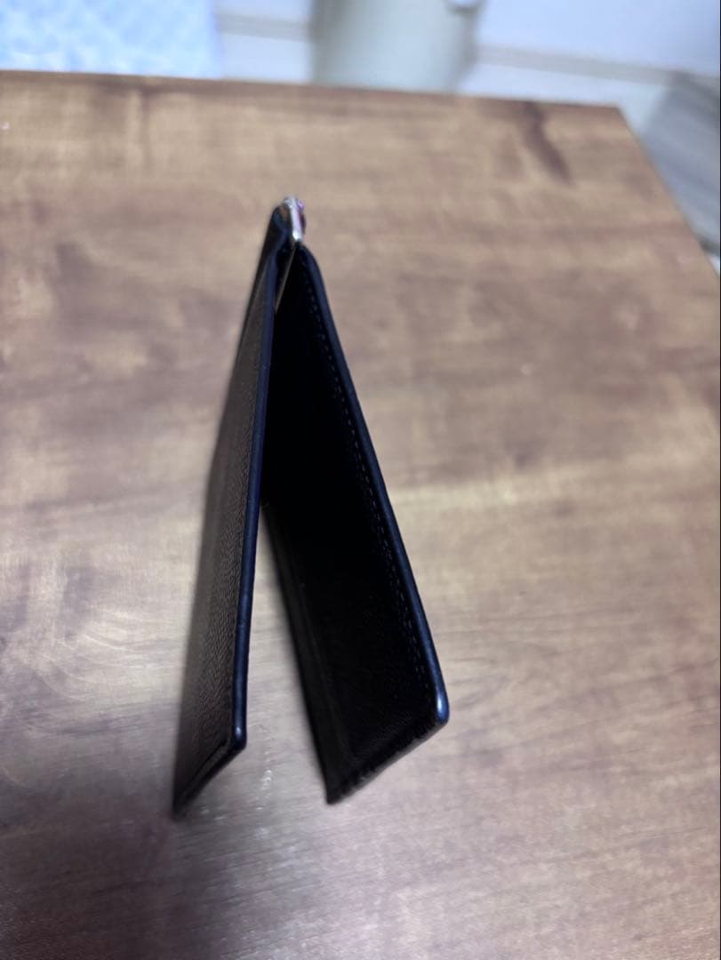 SAINT LAURENT 黒レザー マネークリップ