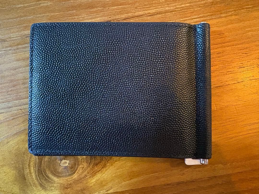 SAINT LAURENT 黒レザー マネークリップ