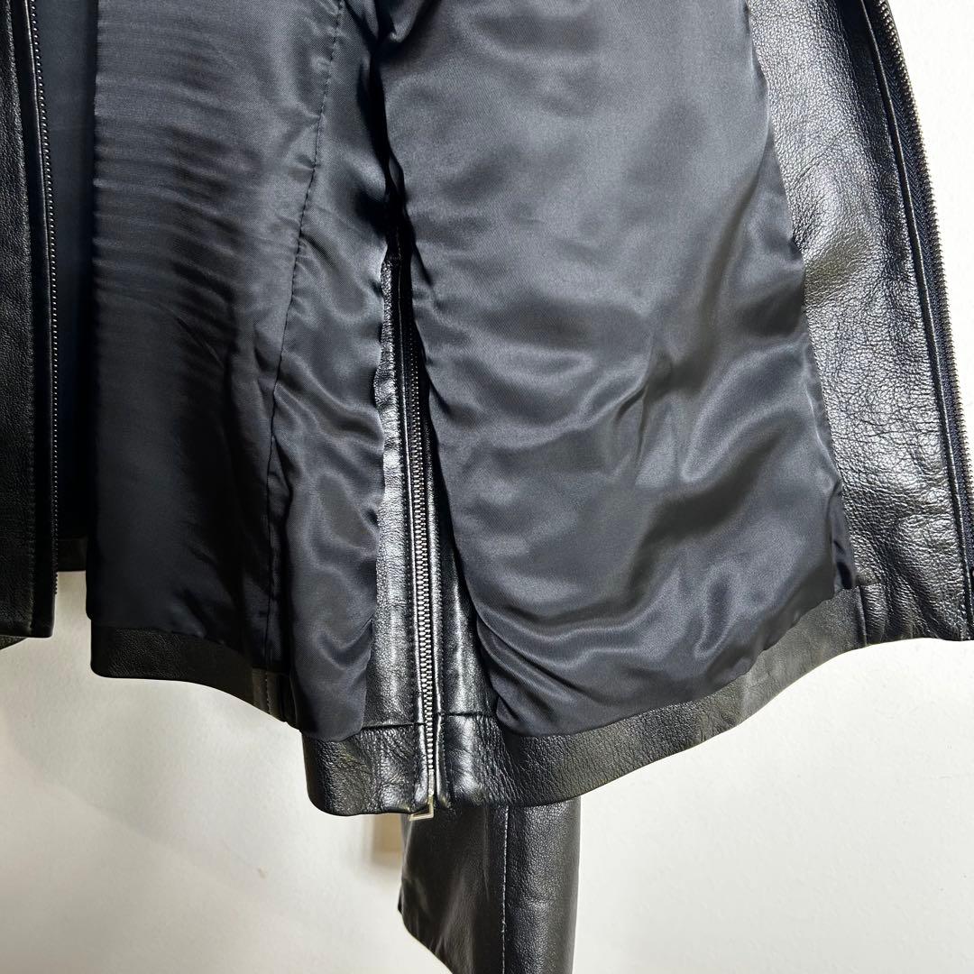 ポールスミス　ロンドン　ラムレザー　シングルライダース　ジャケット　ブラック