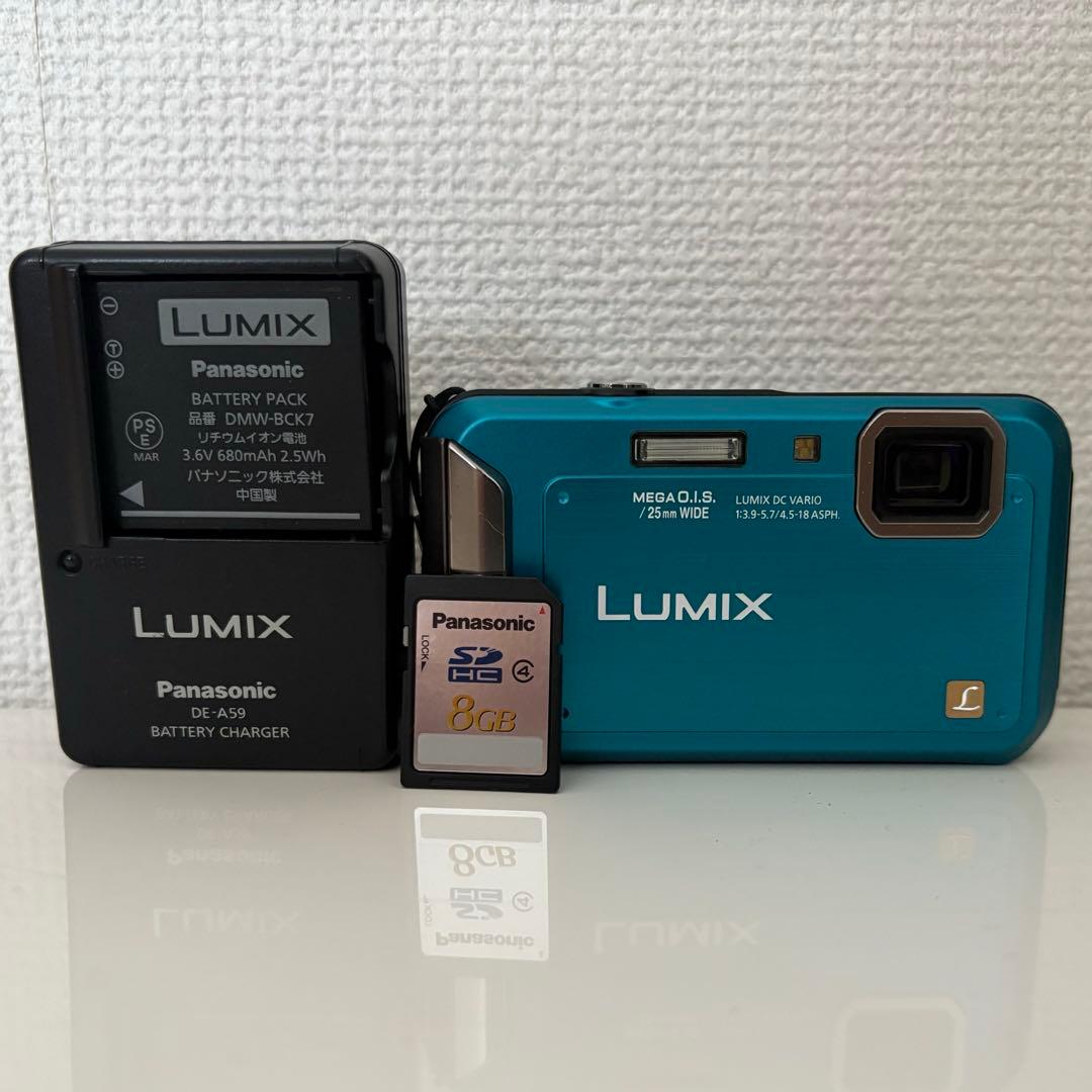 【動作確認済】パナソニック LUMIX DMC-FT20 防水　コーラルブルー