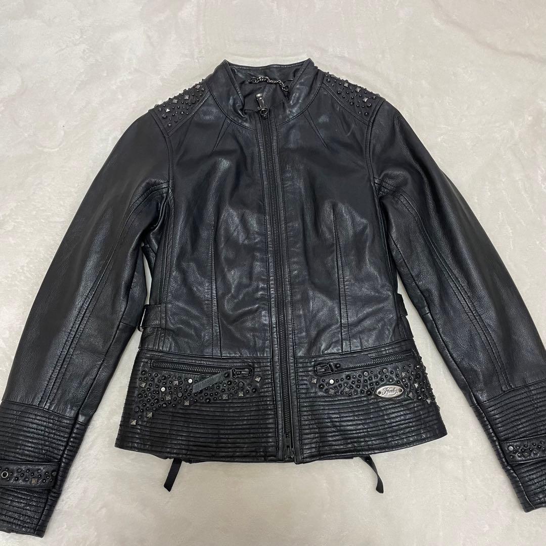 【希少】 ハーレーダビッドソン スタッズ ロゴ 刺繍 ライダース