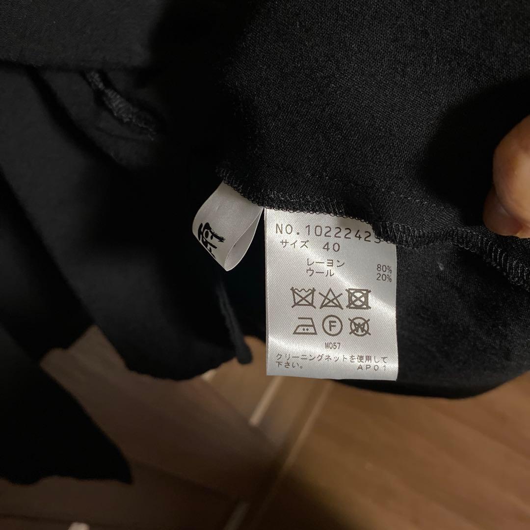 センソユニコ 慈雨 ブラック アシンメトリー ロングシャツブラウス