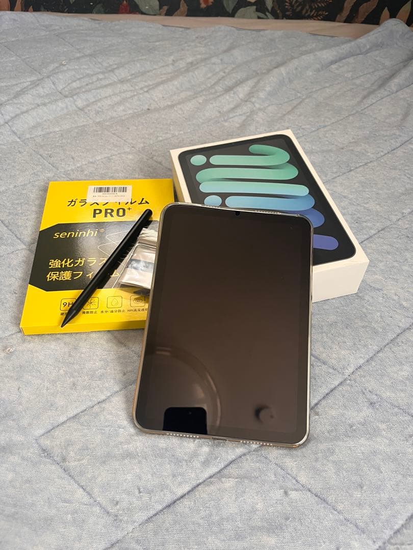 iPad mini 第7世代 128GB【保護ガラス、ペン、カバー、Wi-Fi】