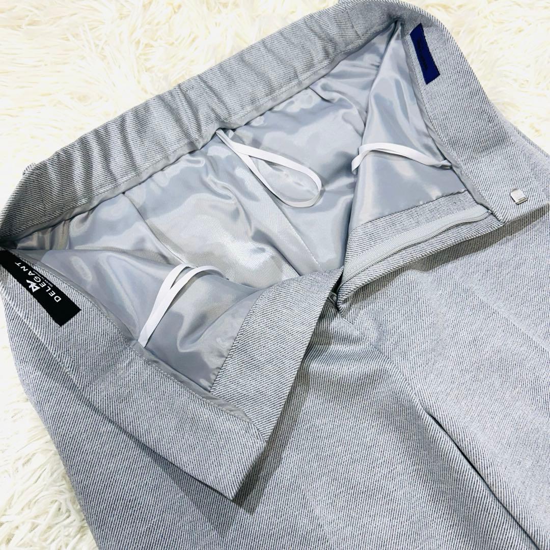 【未使用タグ付☆】AOKI 島田順子 ノーカラー　ワイドパンツ セットアップ　L