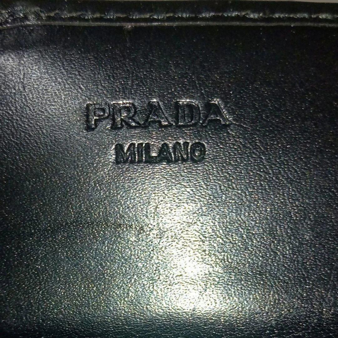PRADA ブラックナイロン 薄型 長財布 折り財布 三角ロゴ メンズ