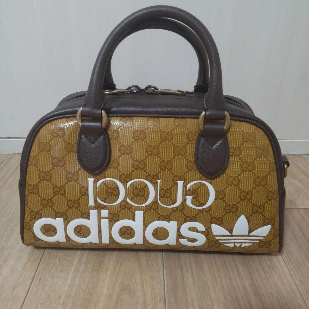 まみん　アディダスGUCCI　GUCCI柄ボストンバッグ　ベージュ