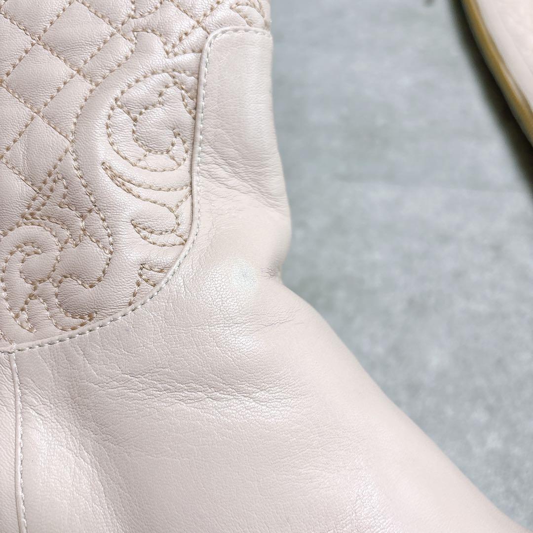 グラツィア ロングブーツ レザー 23cm イタリア製 サイドジップ ピンク