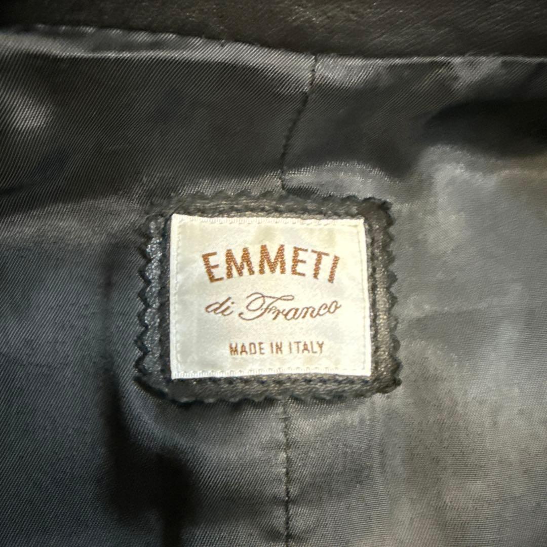 【美品】EMMETI ラムレザー ジャケット M オーバーサイズ 羊革 ブルゾン