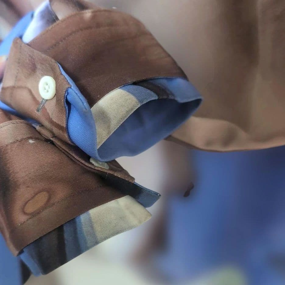 UJOHウジョー マーブルアートプリント長袖シャツ　ユニセックス　4サイズ