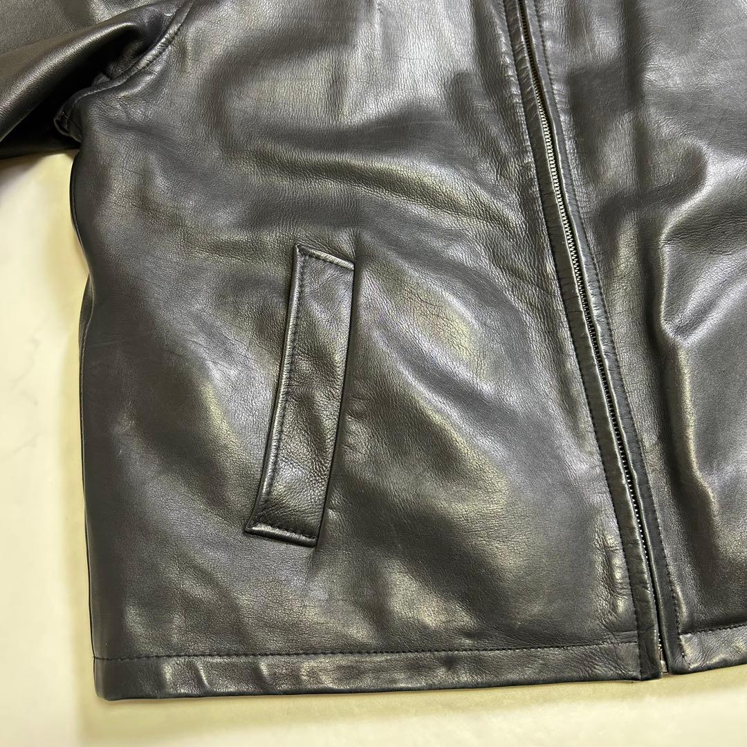 M.JULIAN レザージャケット ミニマル 本革 黒 L ライナー脱着可