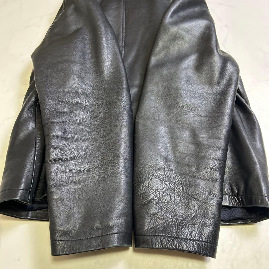 M.JULIAN レザージャケット ミニマル 本革 黒 L ライナー脱着可