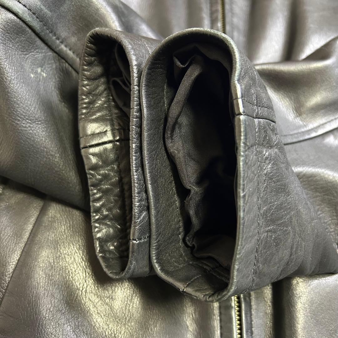 M.JULIAN レザージャケット ミニマル 本革 黒 L ライナー脱着可