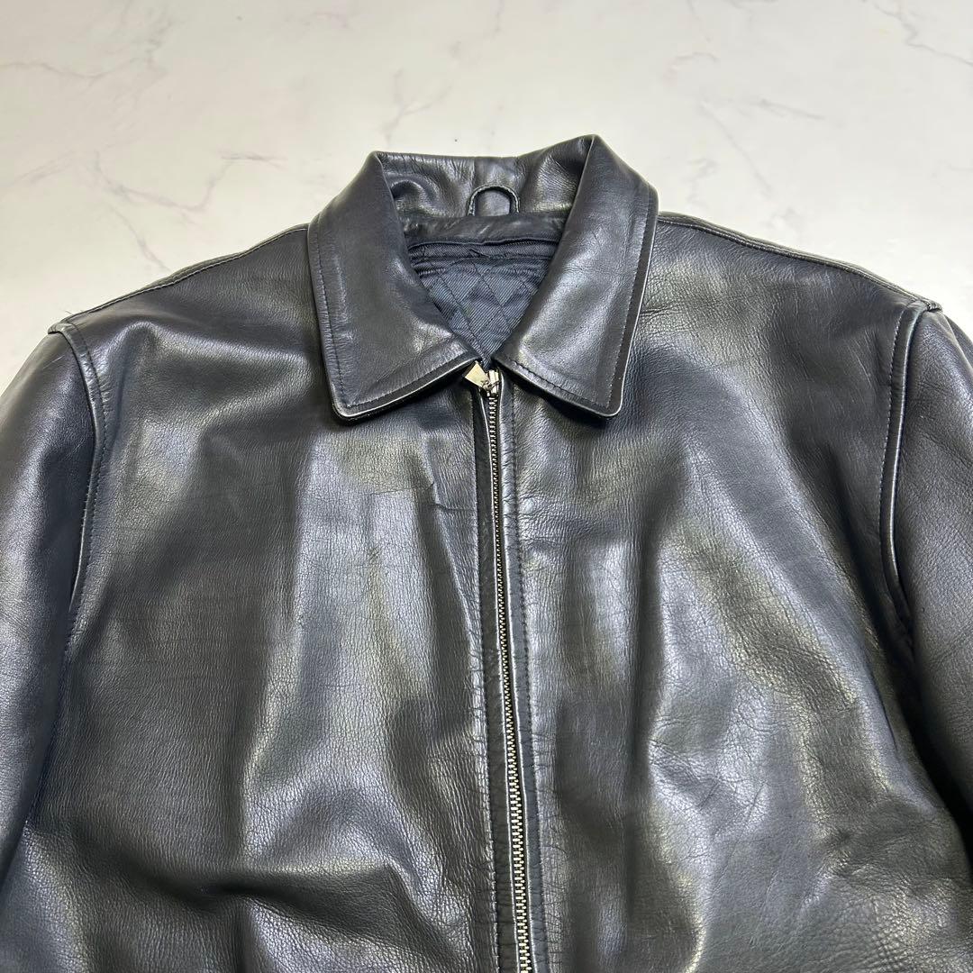 M.JULIAN レザージャケット ミニマル 本革 黒 L ライナー脱着可
