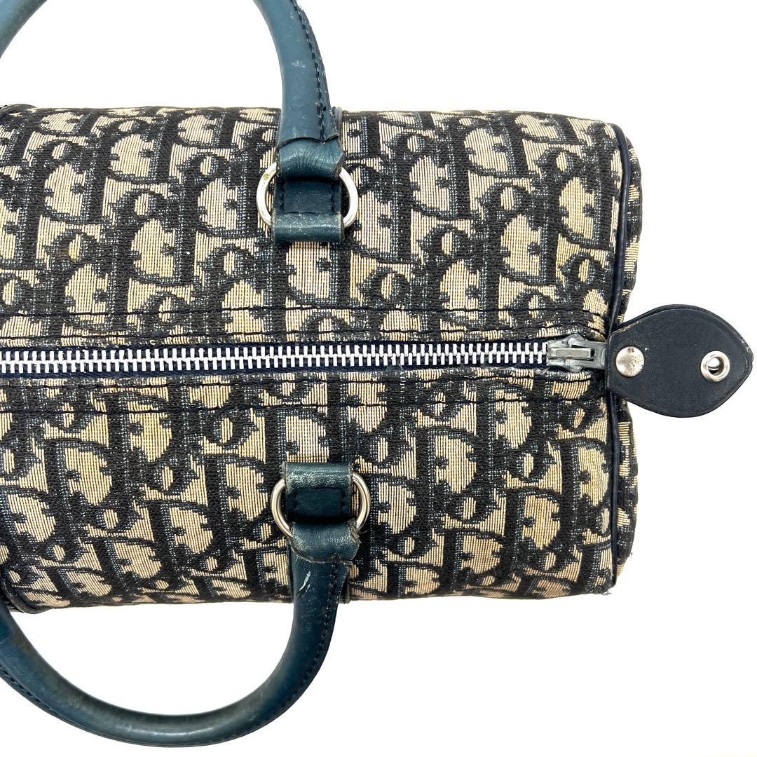 【極美品】Dior ミニボストンバッグ トロッター キャンバス レザー