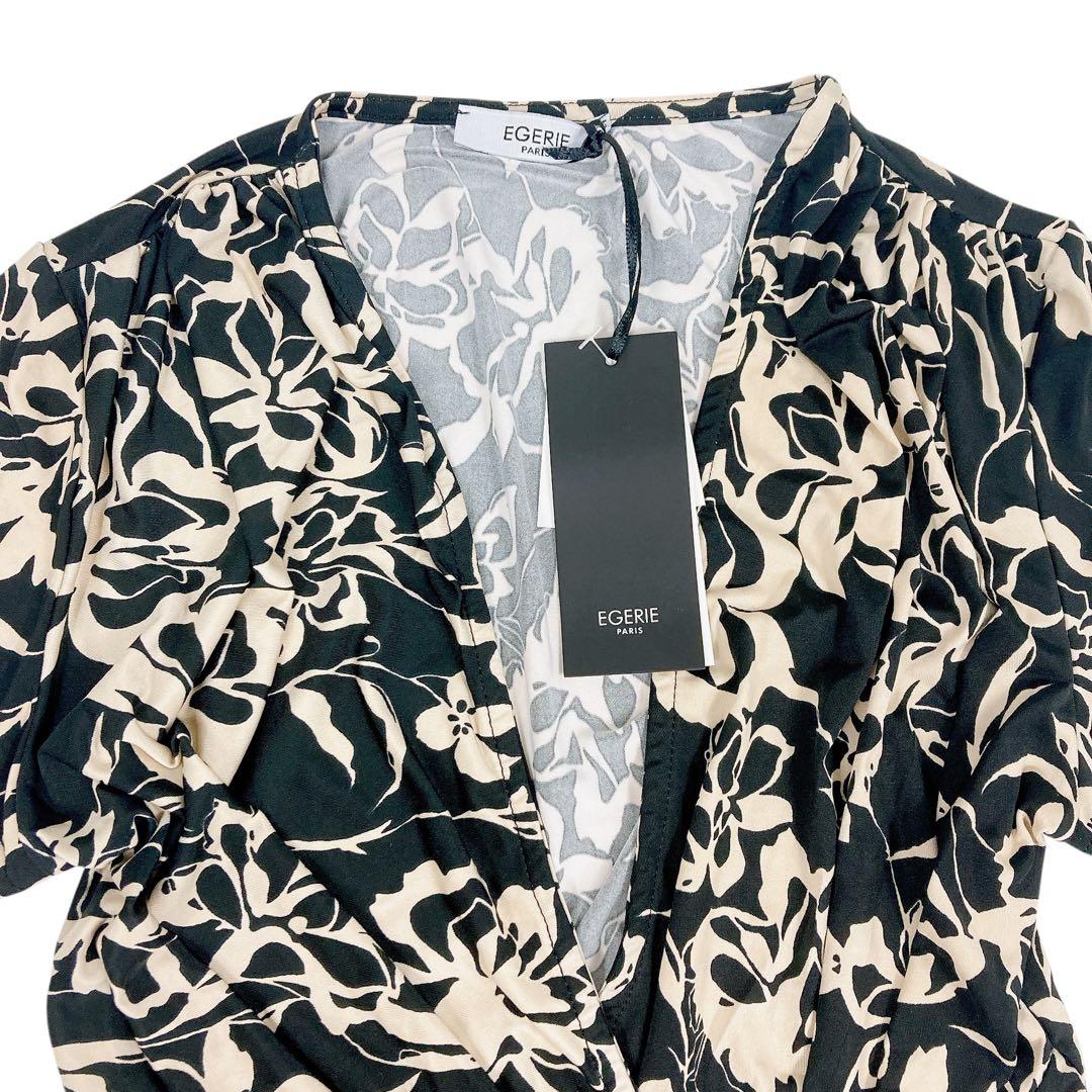 03T582☆ EGERIE 新品未使用 総柄 ストレッチ◎ ワンピース 春夏