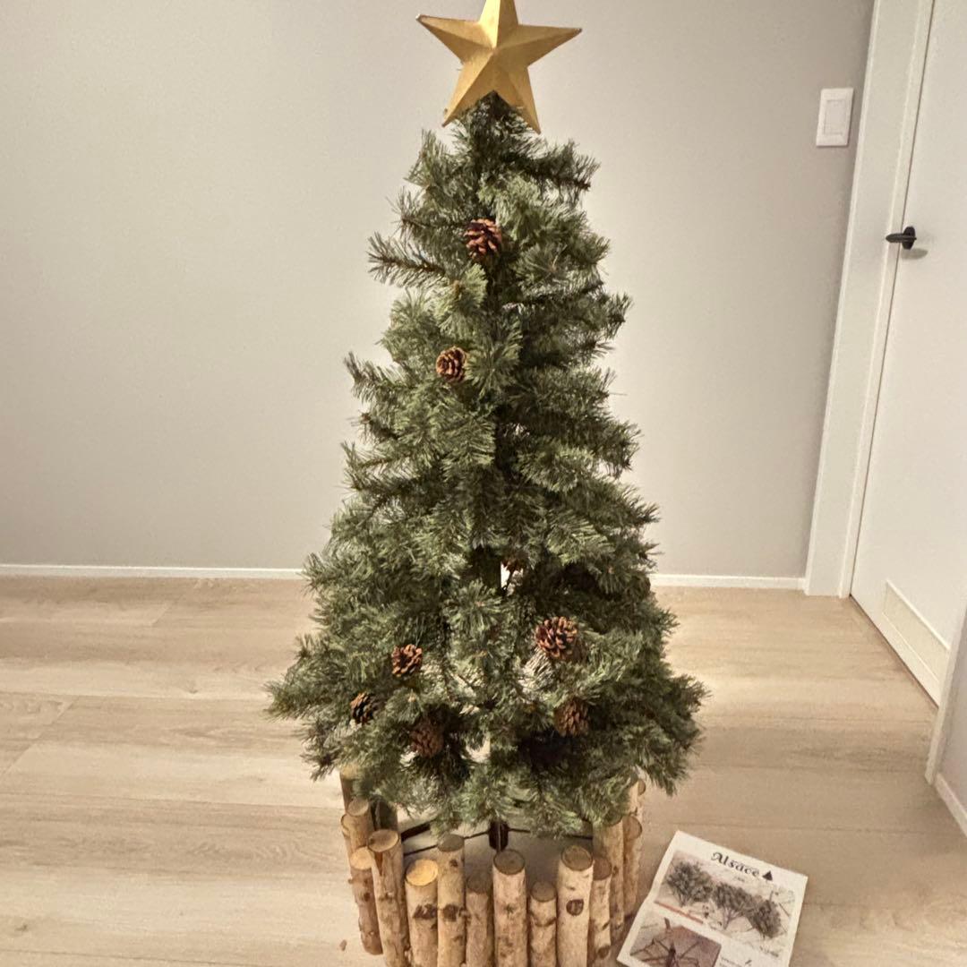 正規品　アルザス　クリスマスツリー 120cm 脚元隠し、トップスターセット