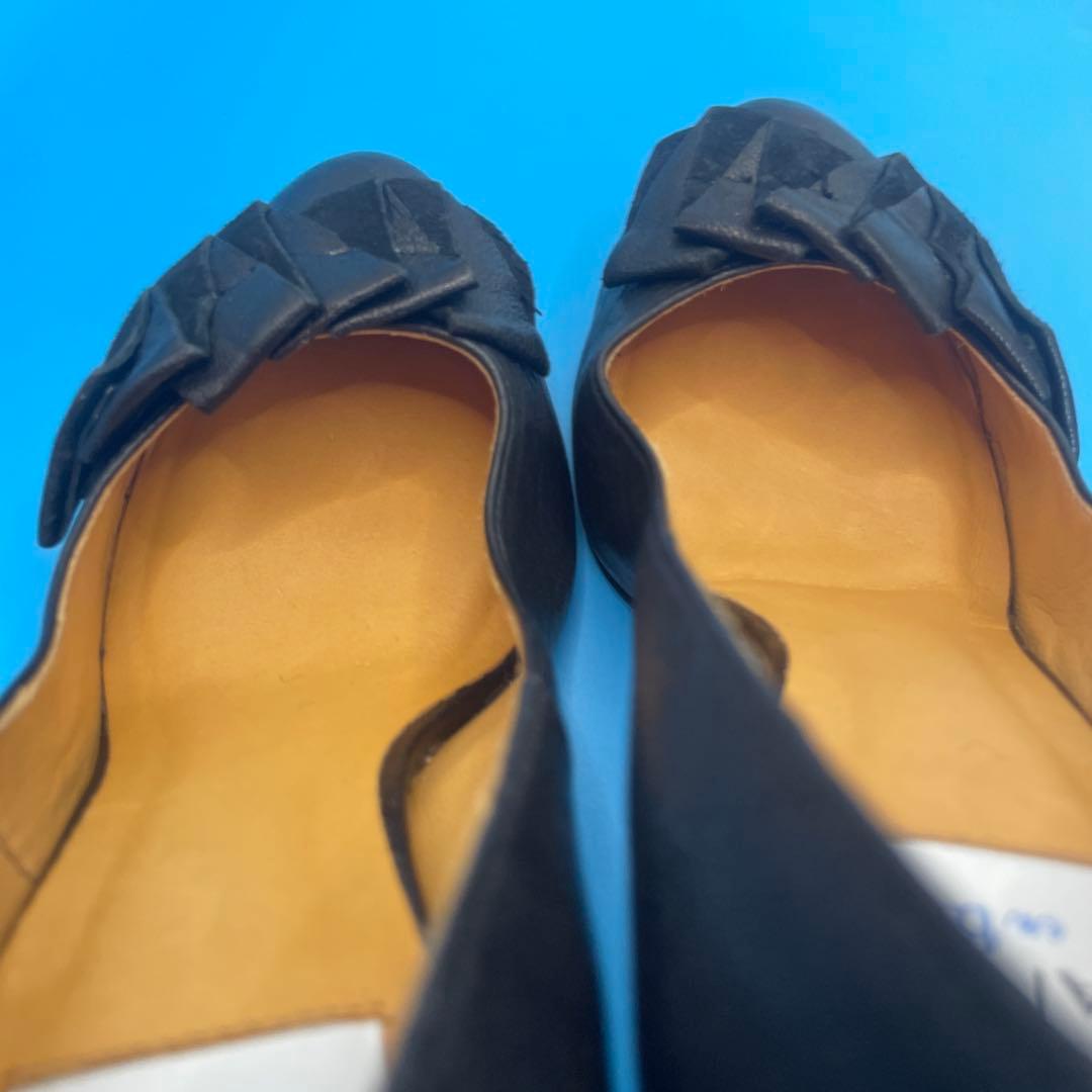 LANVIN en Bleu ランバン ヒール　リボン　ブラック　23㎝