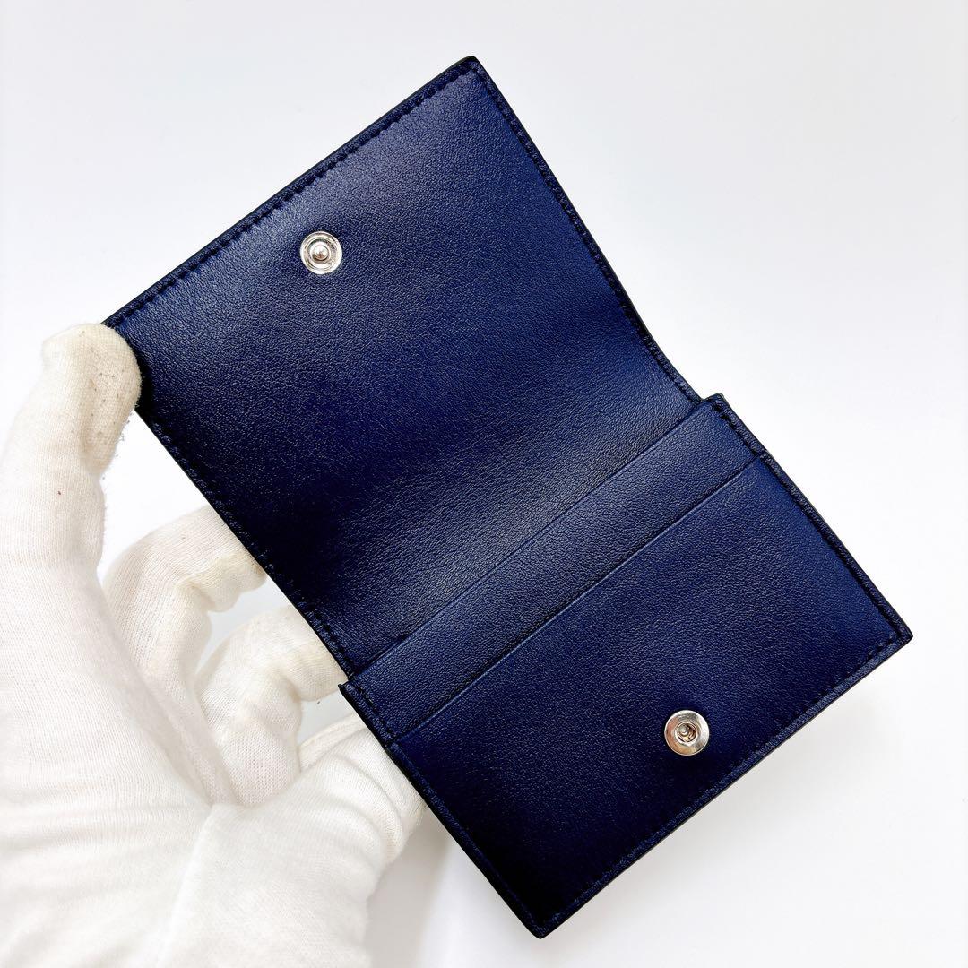 極美品 ＊ ジミーチュウ AYDEN スタースタッズ 名刺入れ ネイビー系