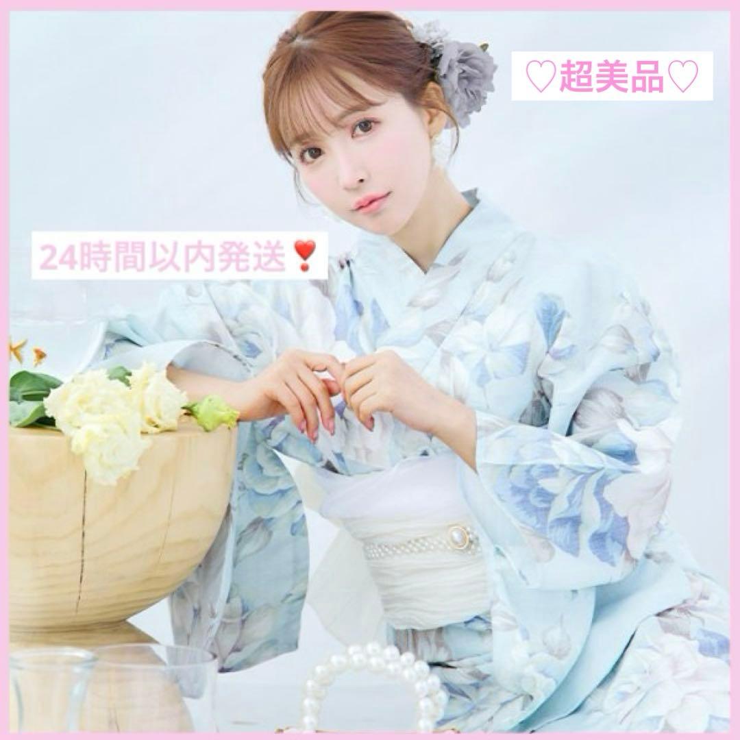 【超美品】sugar 三上悠亜着用 クラシカルローズブルー 浴衣 3点セット！