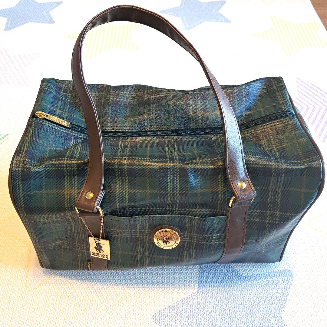 GREENWICH POLO CLUB ボストンバッグ タータンチェック柄　緑