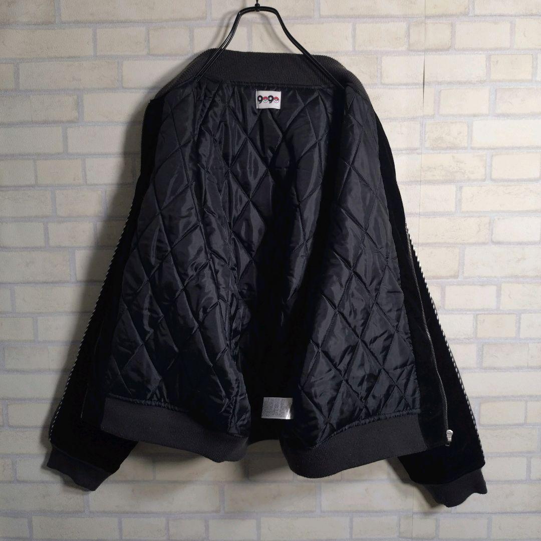 9090★ポケモン コラボ ベロア 総刺繍 中綿 キャラクター スカジャン L