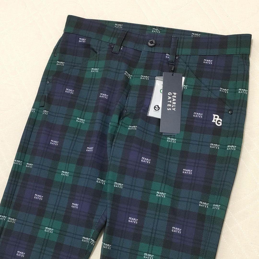 【新品タグ付き】パーリーゲイツ　ゴルフ　ロングパンツ　ブラックウォッチ　ロゴ　4
