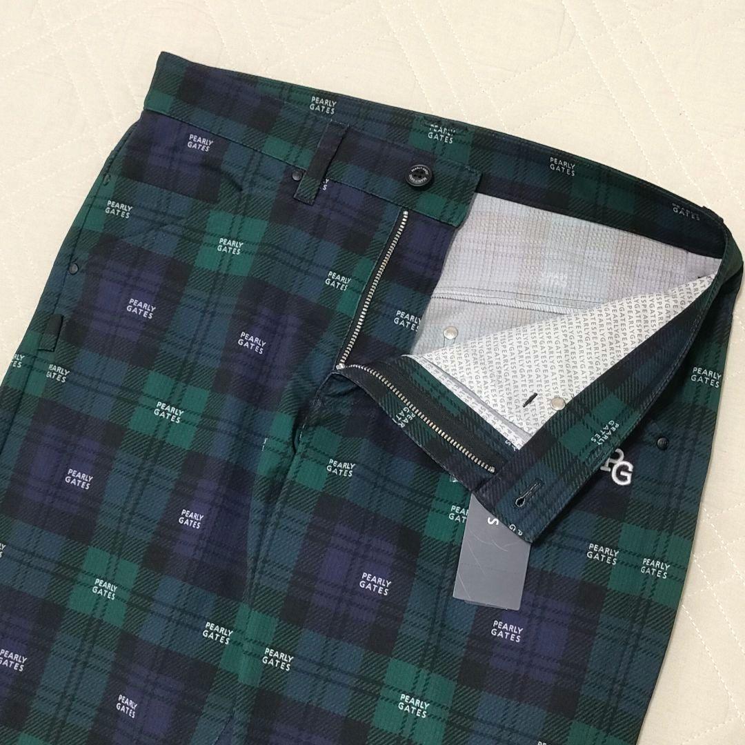 【新品タグ付き】パーリーゲイツ　ゴルフ　ロングパンツ　ブラックウォッチ　ロゴ　4
