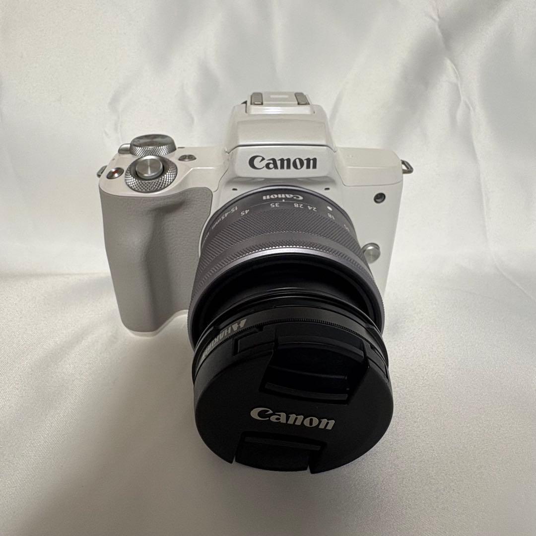 ★美品★Canon EOS ミラーレス一眼 ホワイト レンズ2種付き