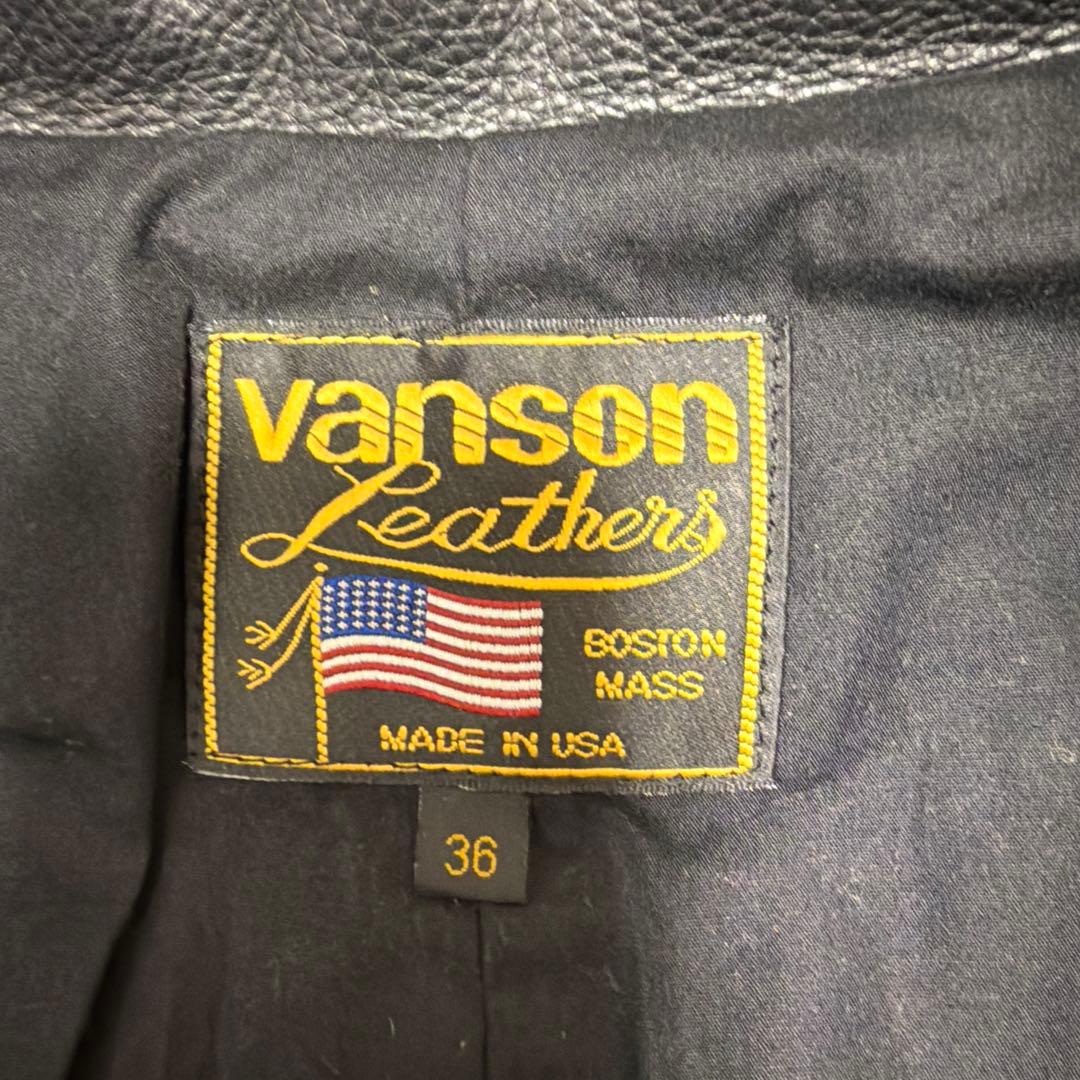 未使用バンソン vanson Gジャン型レザージャケット黒E150 36カスタム