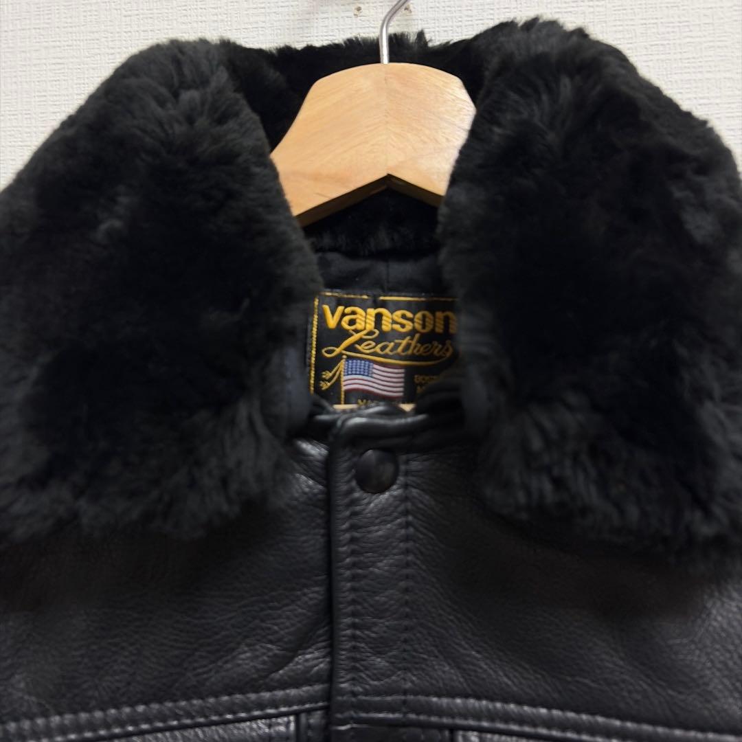 未使用バンソン vanson Gジャン型レザージャケット黒E150 36カスタム