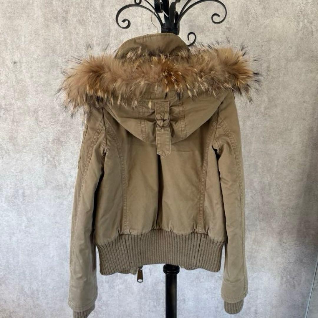 バーバリーブルーレーベル　ミリタリージャケット モッズコート 中綿 ファー 38