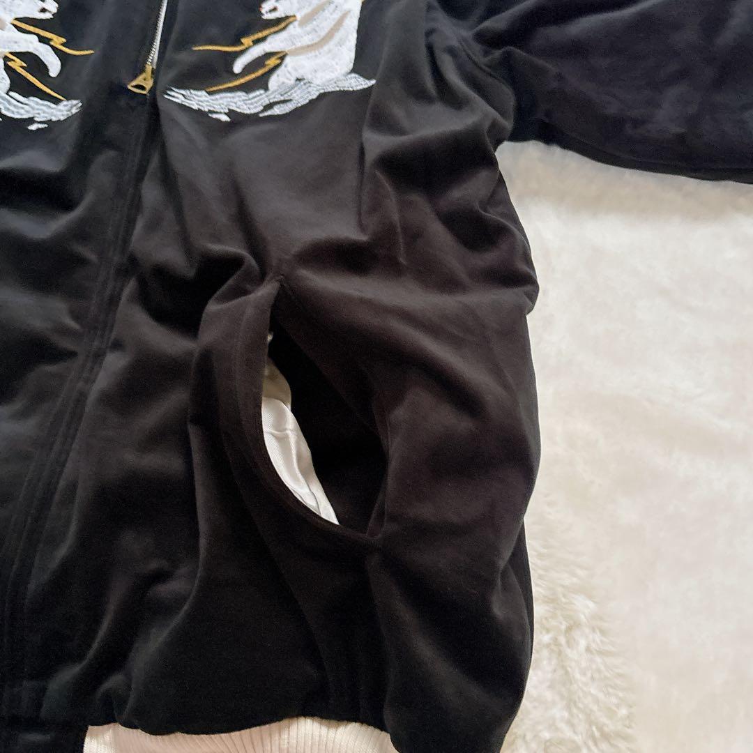 HOUSTON 別珍スカジャン ALASKA スーベニア 51386 XL 黒