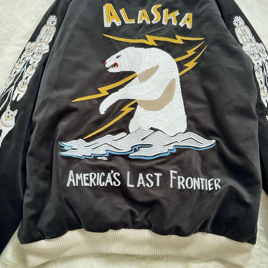 HOUSTON 別珍スカジャン ALASKA スーベニア 51386 XL 黒