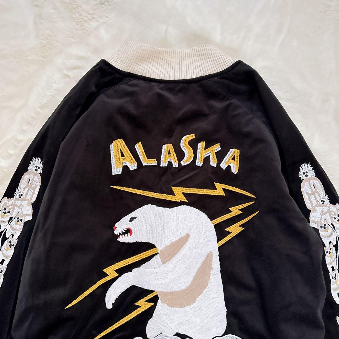 HOUSTON 別珍スカジャン ALASKA スーベニア 51386 XL 黒