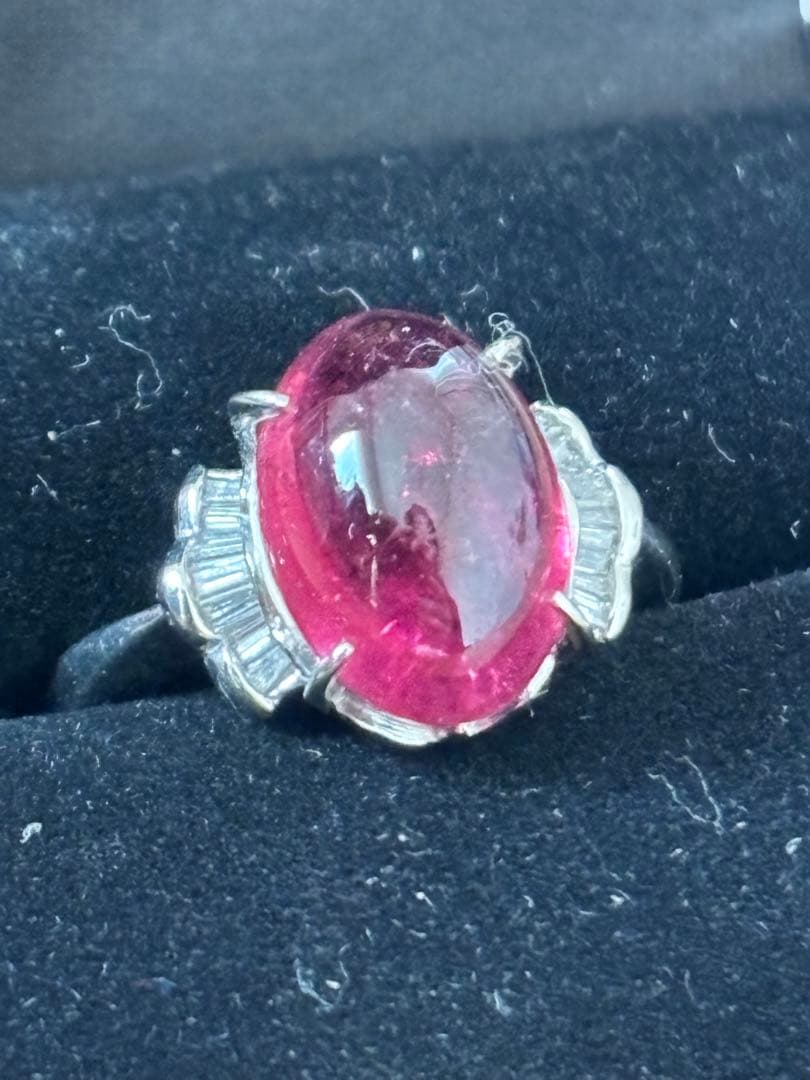 Pt900 指輪　リング　プラチナ　ピンクトリルマン　ダイヤ