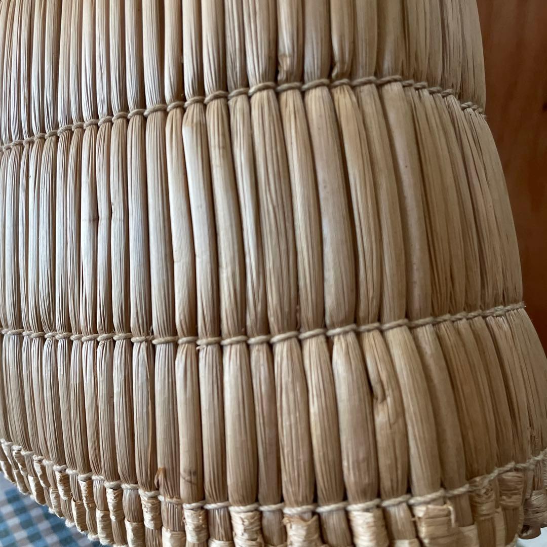 昭和レトロ　岡山　蒜山　がま細工　バッグ　カゴバッグ　手提げ　ひるぜん　古道具