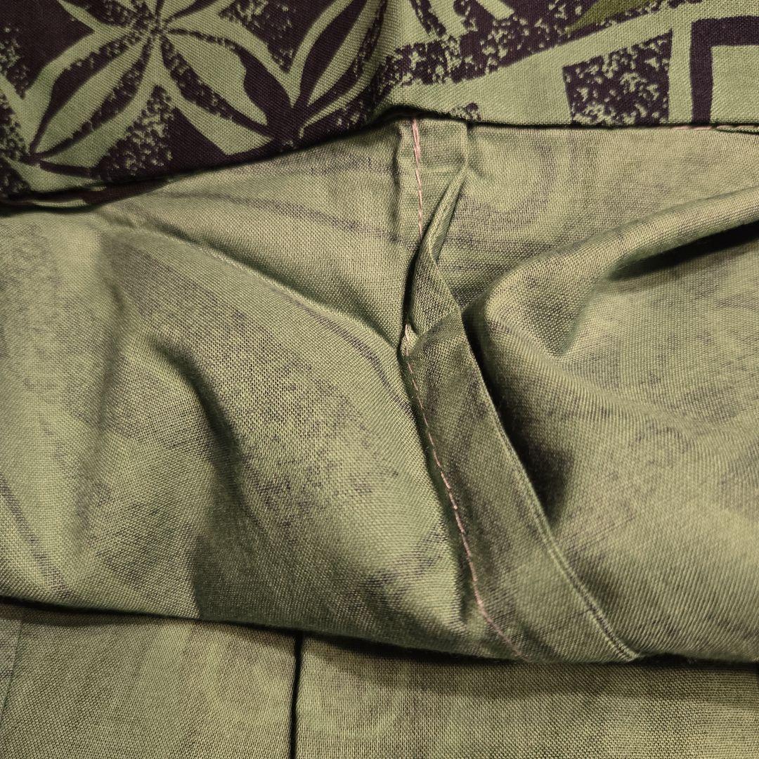 個性的　浴衣　トールサイズ　日本製　フクロウ　ふくろう　アジアンテイスト　緑系