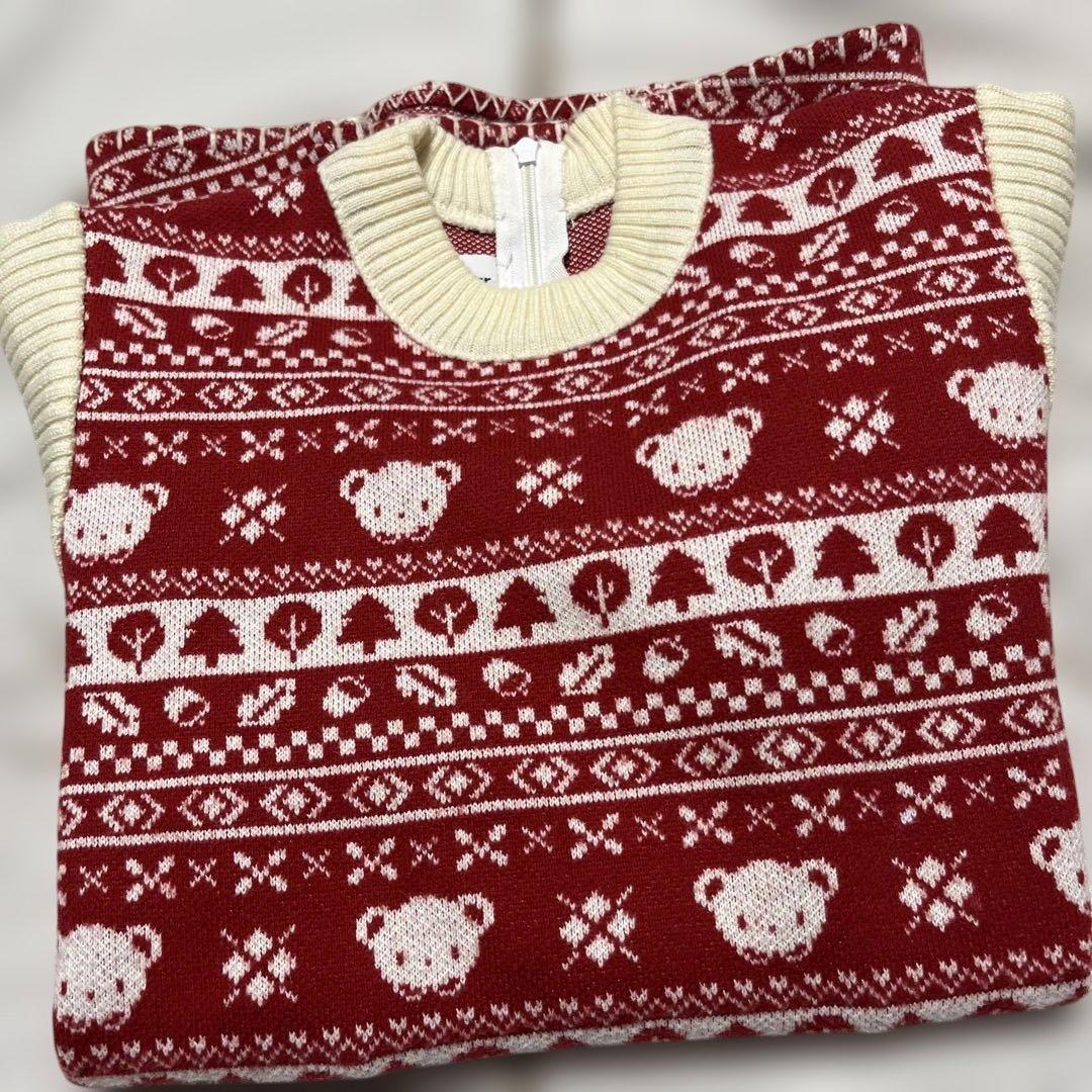 美品♡ファミリア♡ニットワンピース♡１１０