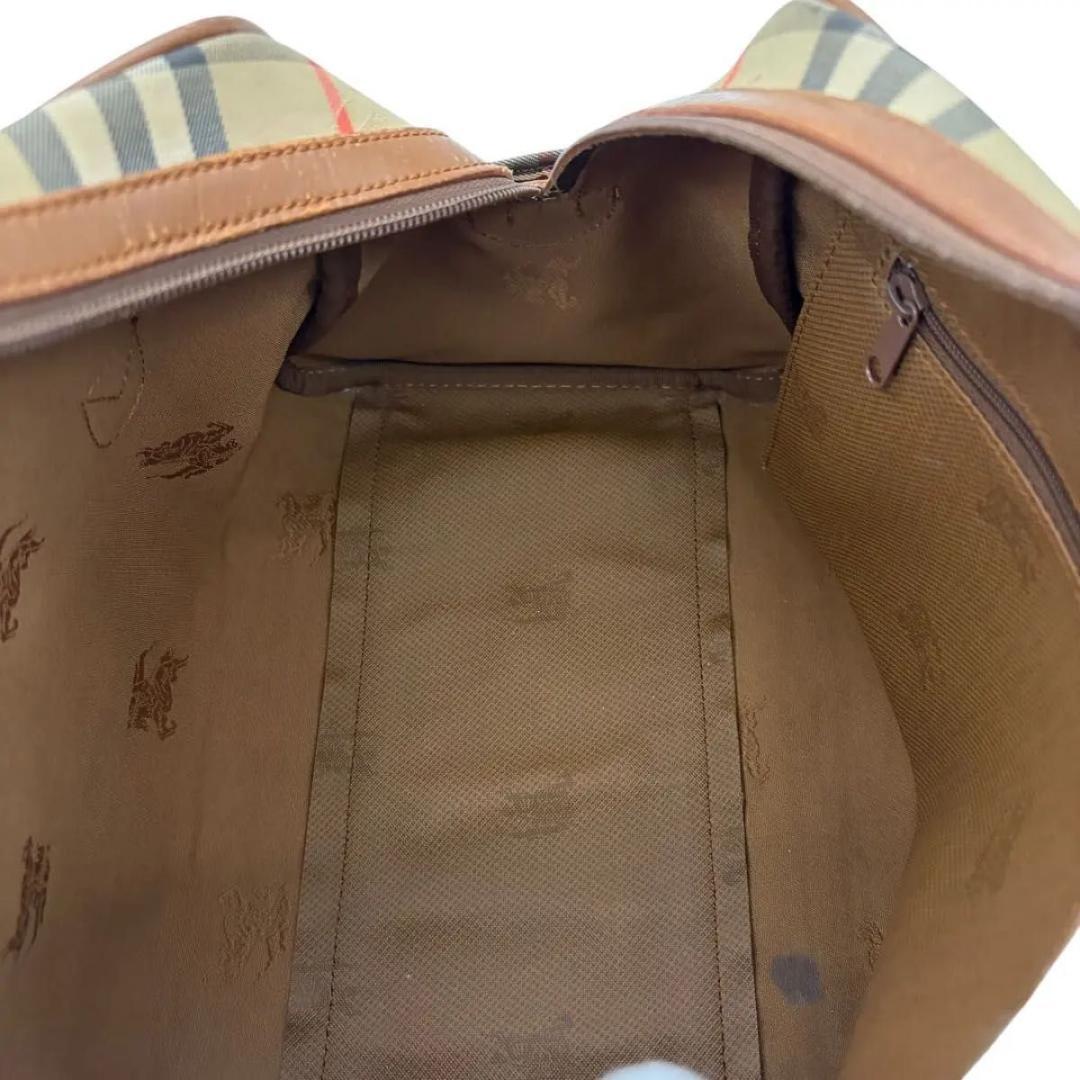 Burberrys ノバチェック ミニボストン レザー キャンバス バーバリーズ