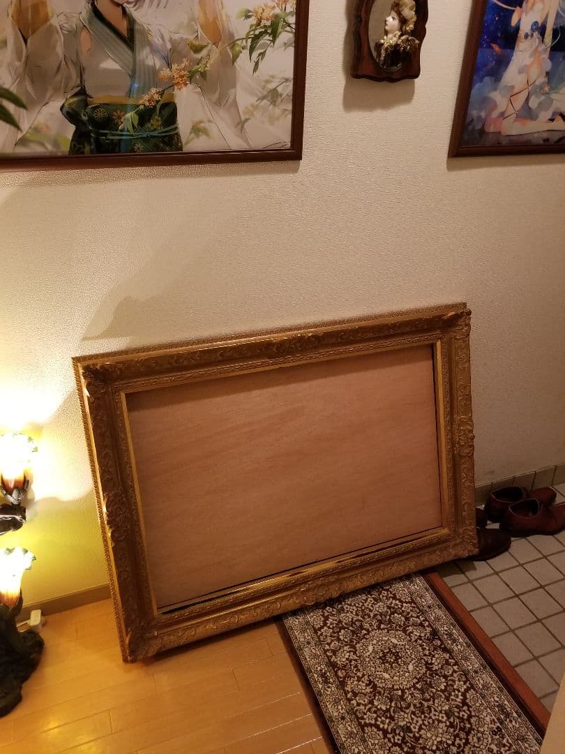 一時値下 額縁 ゴールド フレーム ビンテージ ウォールフレーム 木製 大型