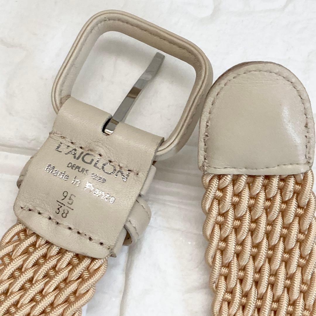 【未使用】 レグロン　ベルト　クリーム系　エラスティックメッシュベルト