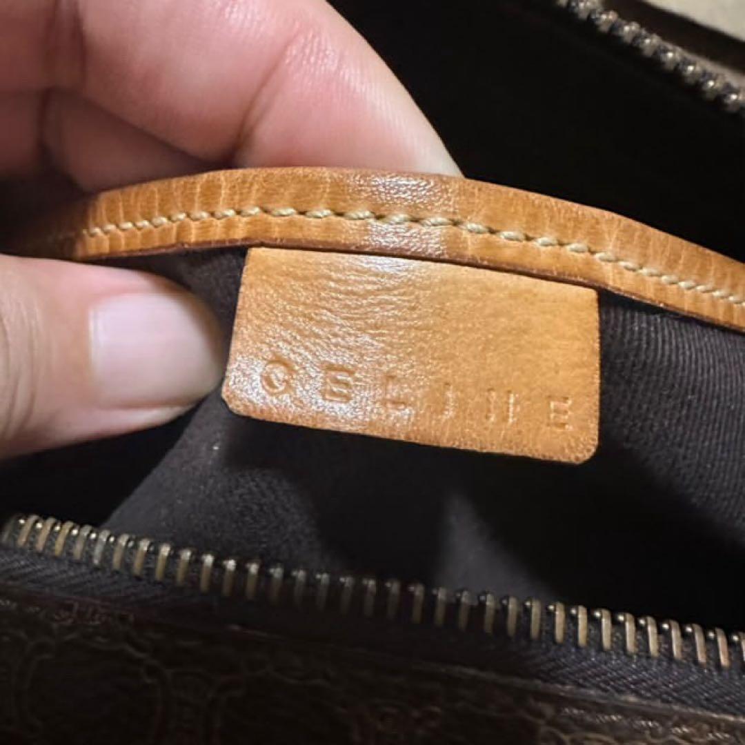 CELINE マカダム柄 ハンドバッグ ドラム型ミニボストンバッグ