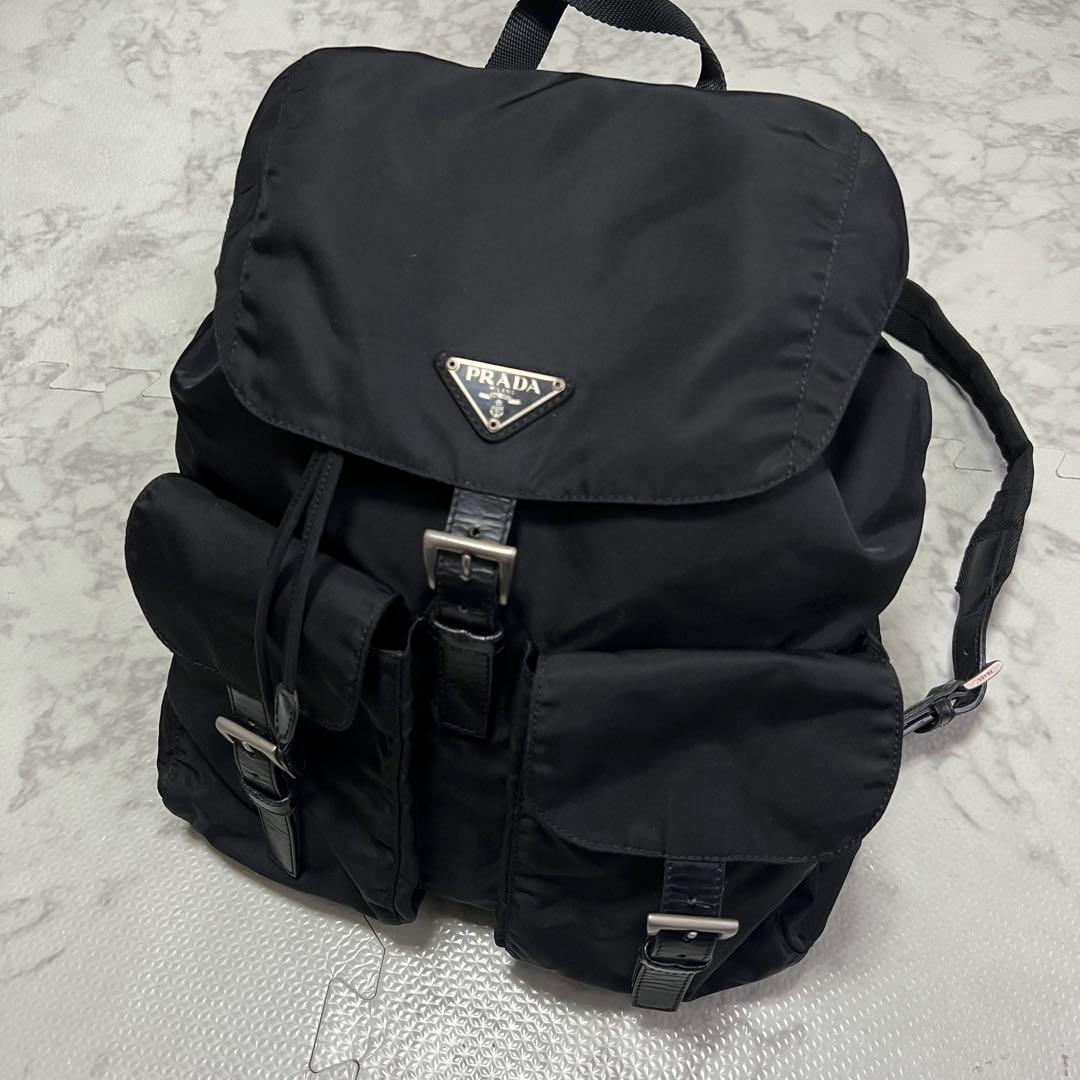PRADA リュック テスートナイロン 三角ロゴ 黒 白タグ8 巾着