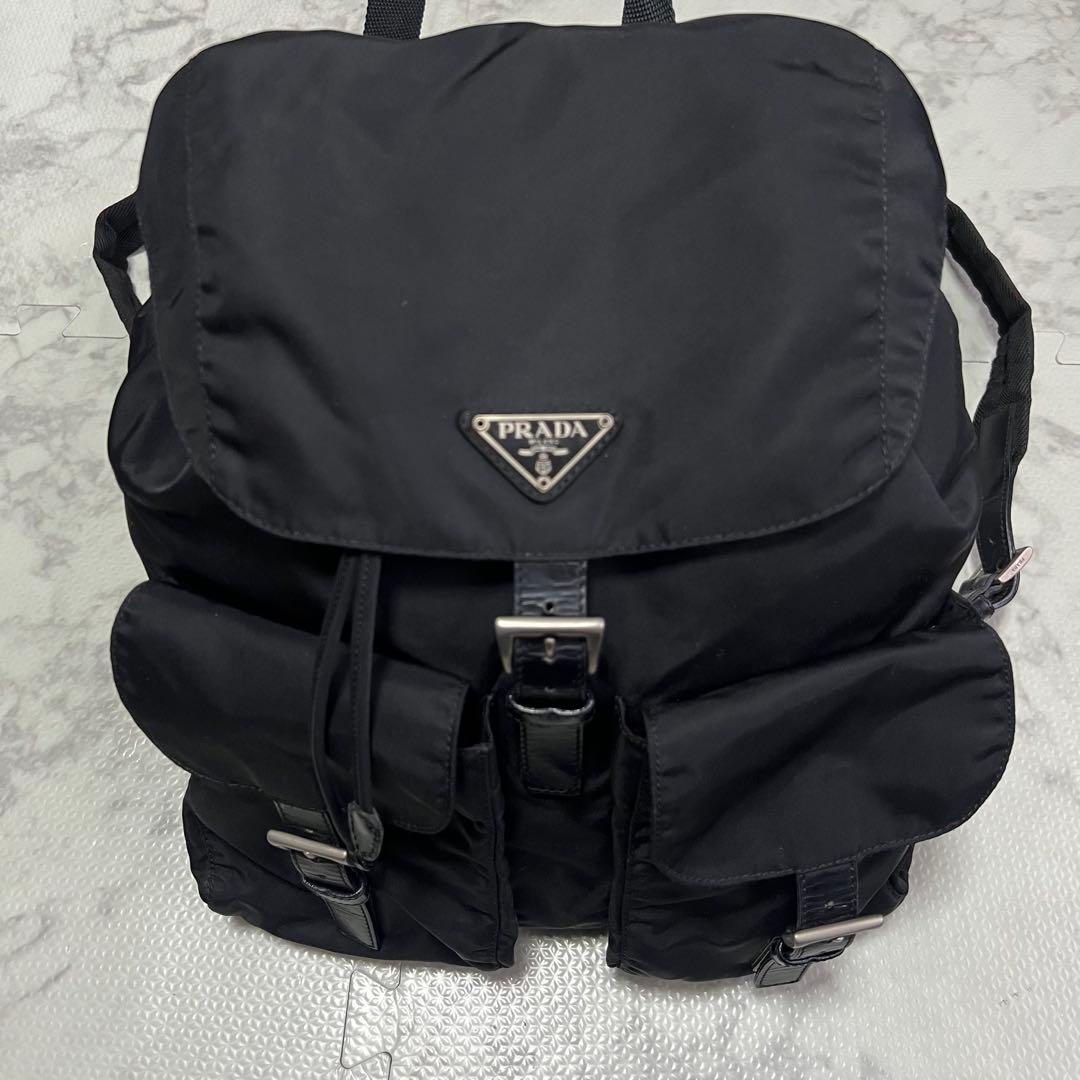 PRADA リュック テスートナイロン 三角ロゴ 黒 白タグ8 巾着